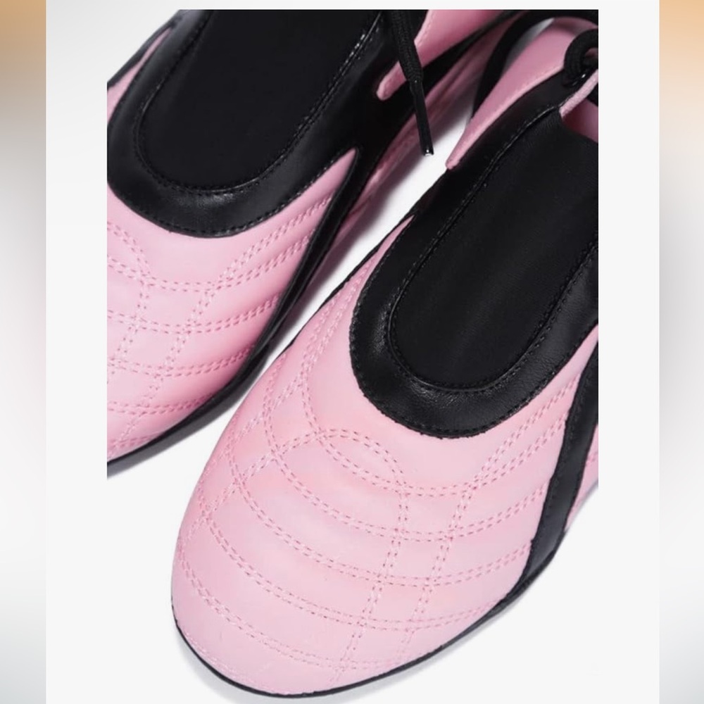 •CAPE ROBBIN• “Vulay” Lace-Up Black Color Block Sneakers - Pink // NIB - Picture 3 of 15